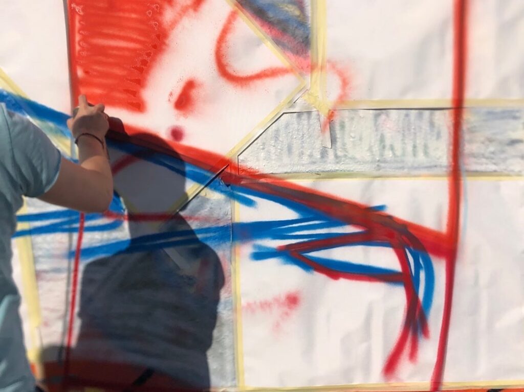 Leinwand Graffiti für Firmenevent